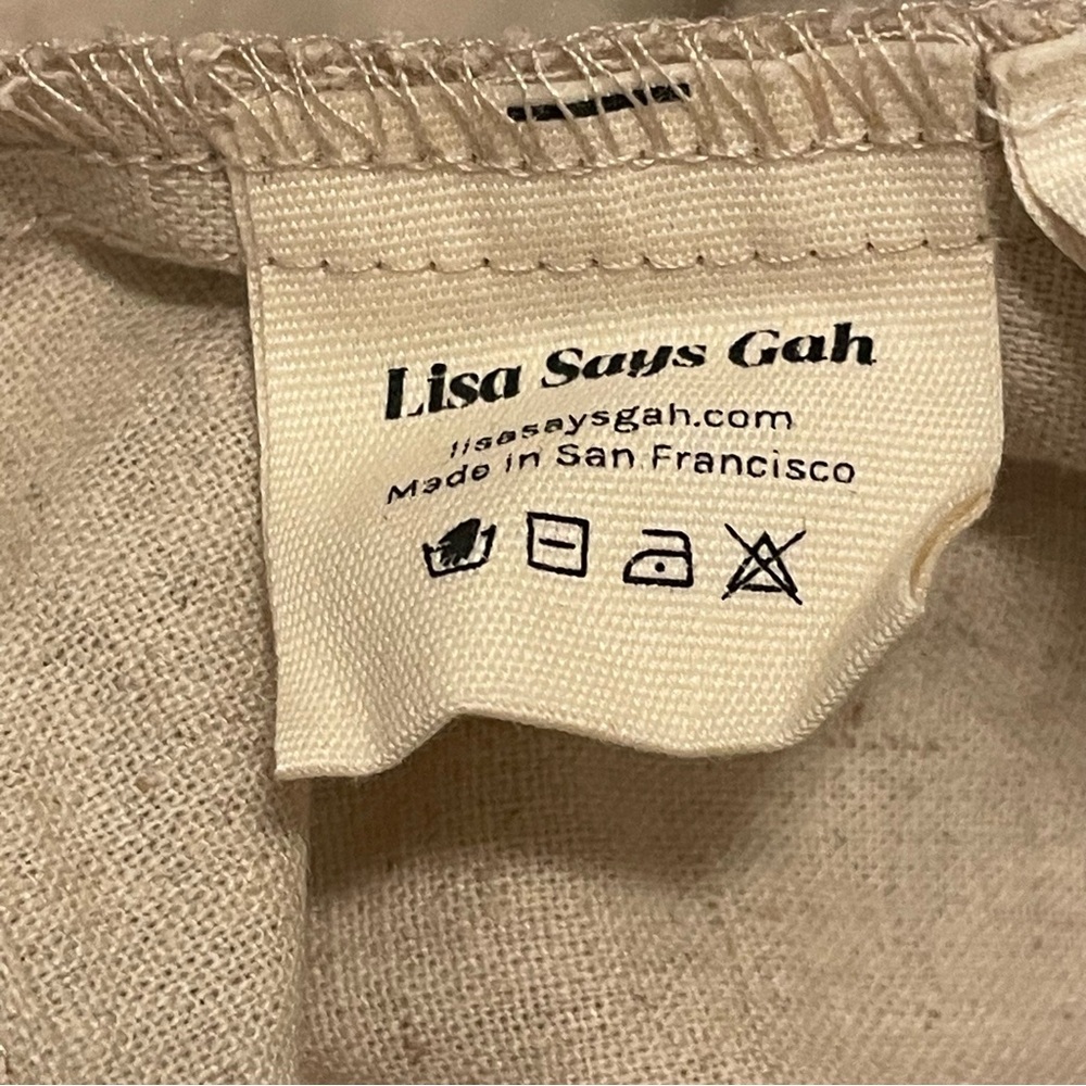 LISA SAYS GAH NWOT Maria Wrap Top in Natural Linen - Picture 6 of 8